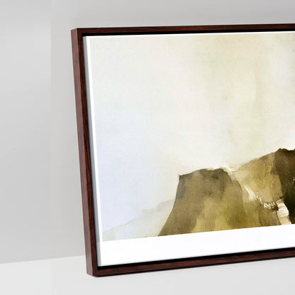 Striding Edge Fell Walker Silhouette - artwork detail in a brown float frame