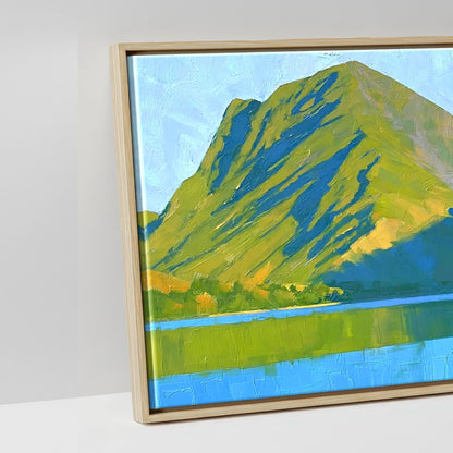 Sunlight and Shadow on Wast Water Screes - artwork detail in a natural float frame
