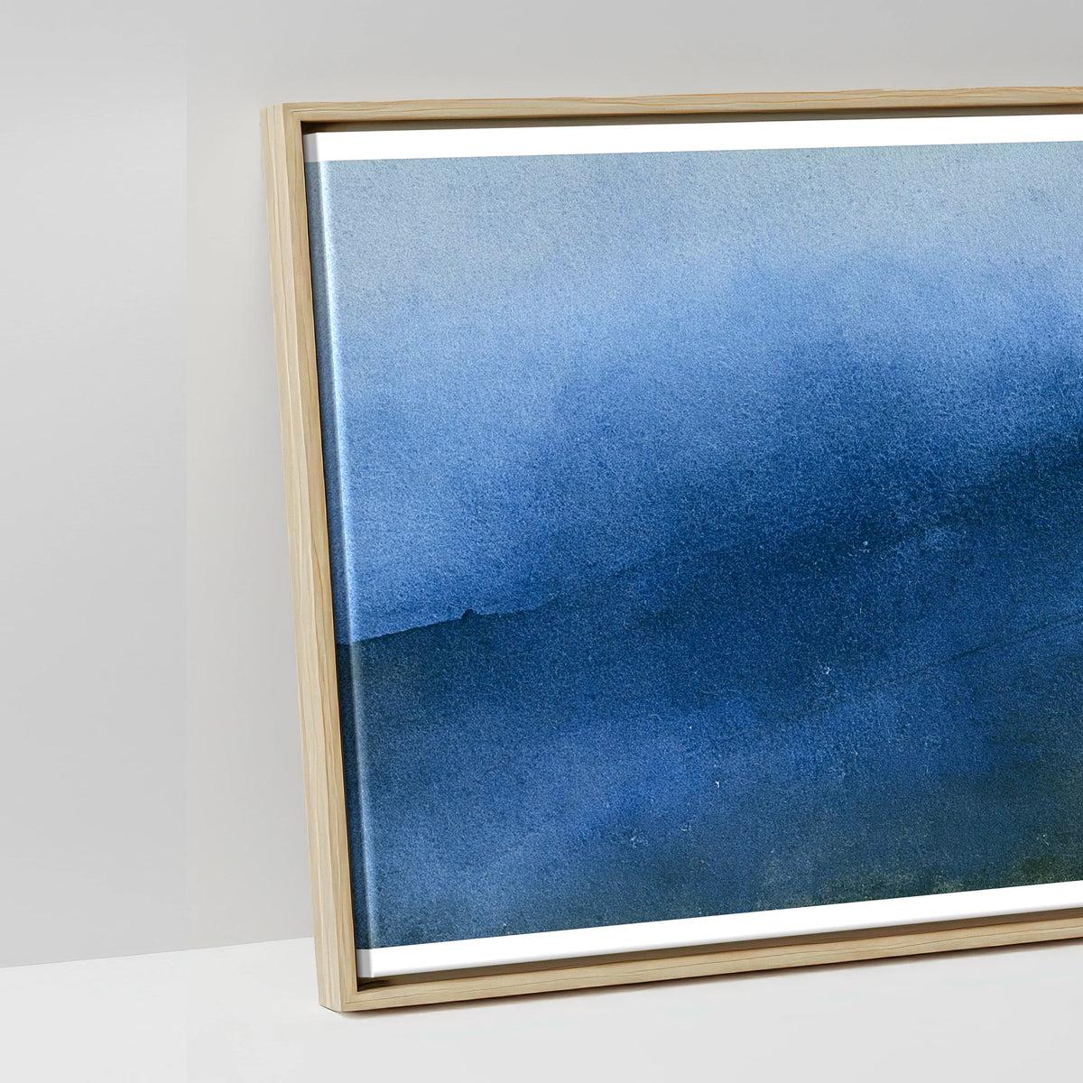 Striding Edge Walker in Indigo - artwork detail in a natural float frame