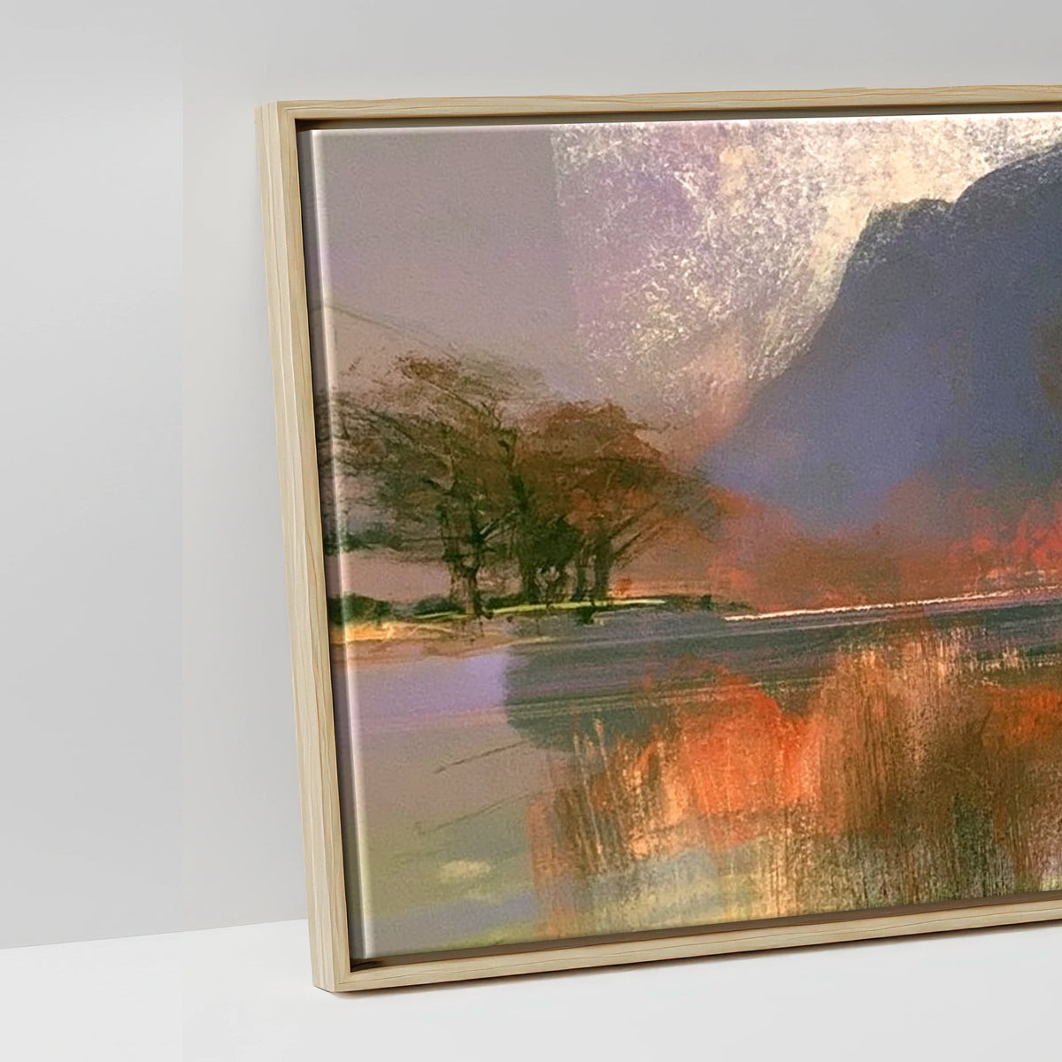Violet Fells Above Buttermere - artwork detail in a natural float frame