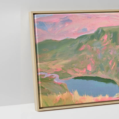 Pastel Light on Striding Edge - artwork detail in a natural float frame