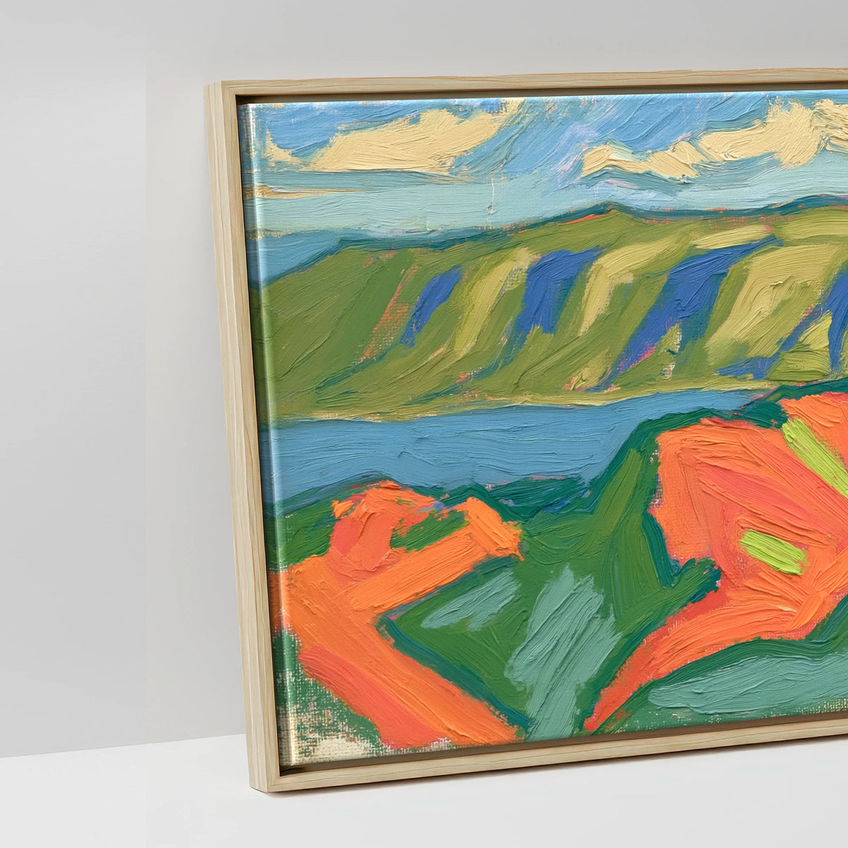Vibrant Striding Edge Ridge - artwork detail in a natural float frame