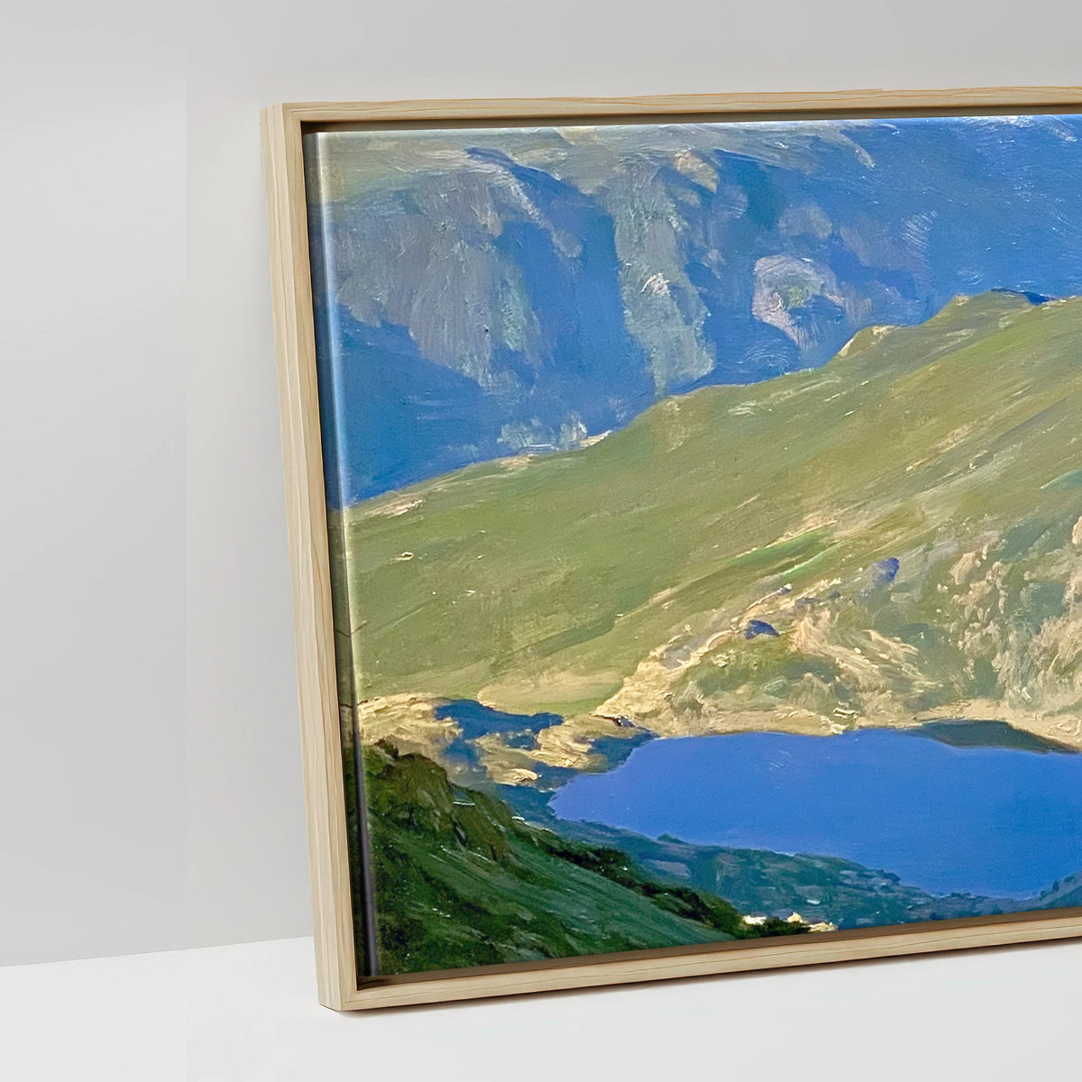 Sunlit Striding Edge Helvellyn - artwork detail in a natural float frame