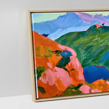 Vivid Striding Edge on Helvellyn - artwork detail in a natural float frame