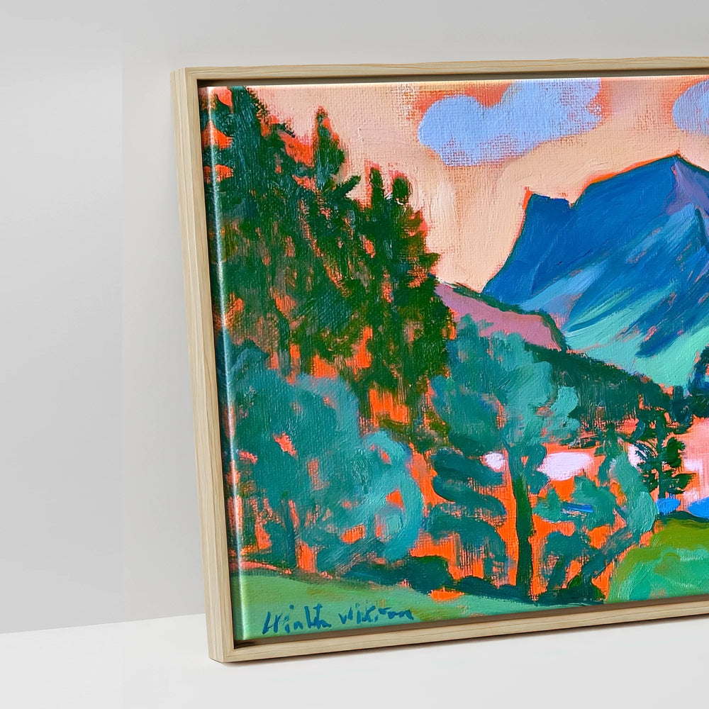 Vibrant Sunset Glow over Buttermere - artwork detail in a natural float frame
