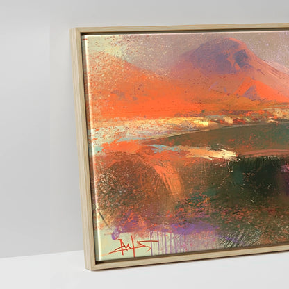 Wastwater and Great Gable Sunset - artwork detail in a natural float frame
