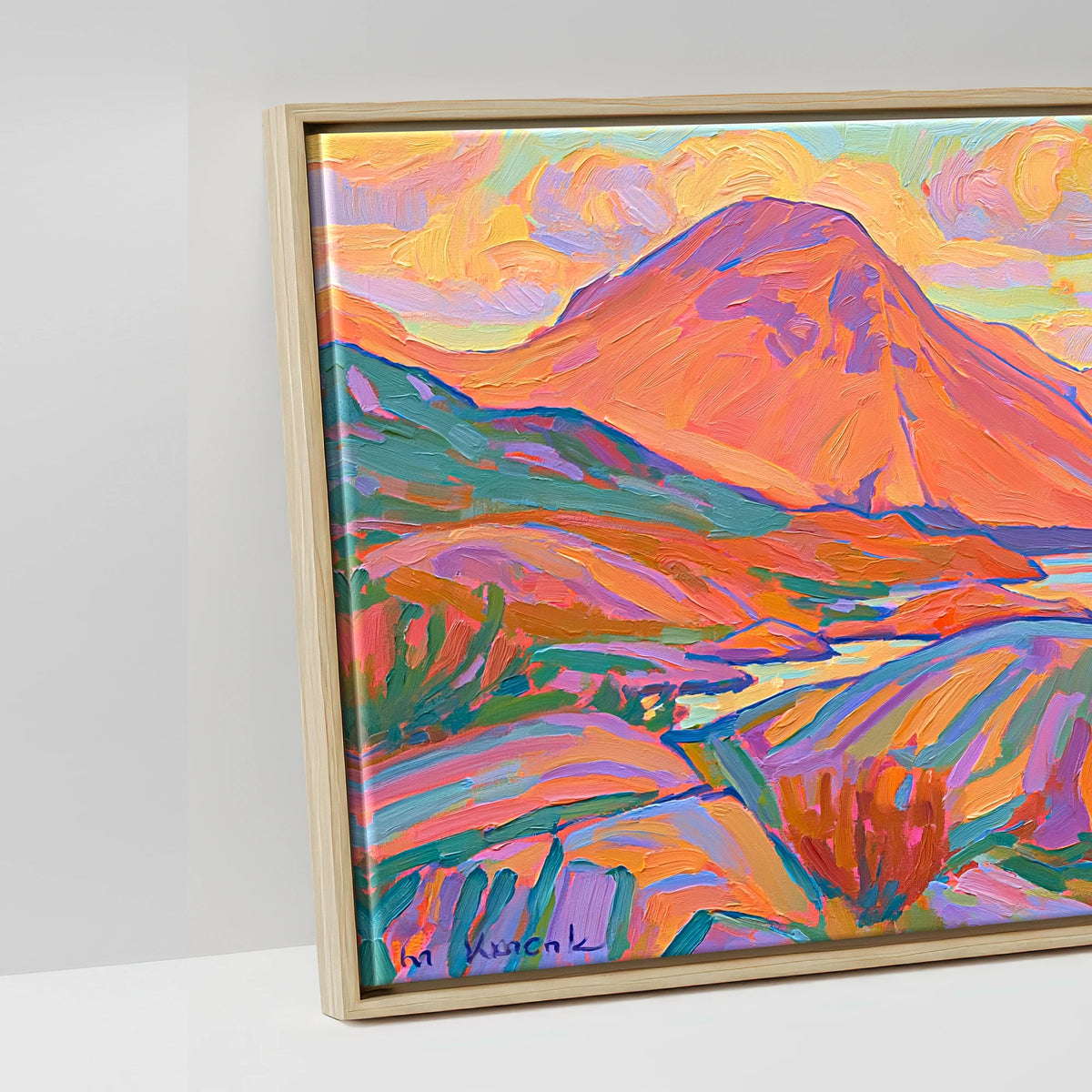 Sunset Radiance Over Wasdale Head - artwork detail in a natural float frame