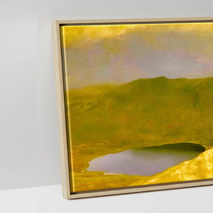 Striding Edge in Golden Light - artwork detail in a natural float frame