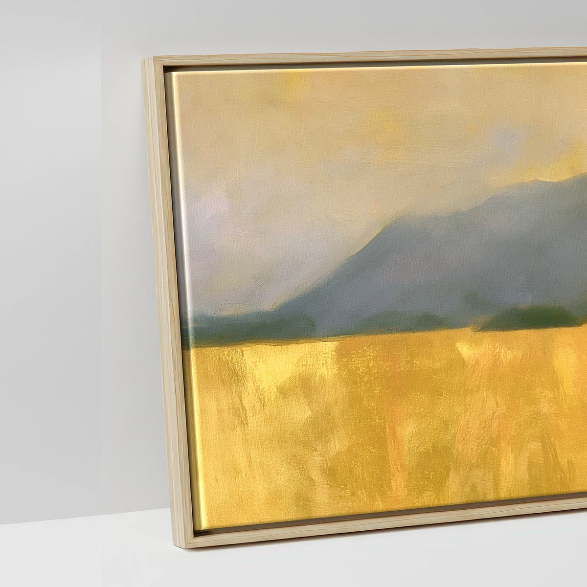 Catbells Silhouette in Luminous Gold - artwork detail in a natural float frame