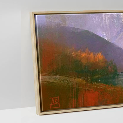 Autumn Colours at Blea Tarn - artwork detail in a natural float frame