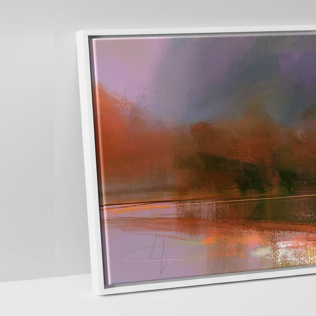 Fleetwith Pike in Warm Light - artwork detail in a white float frame