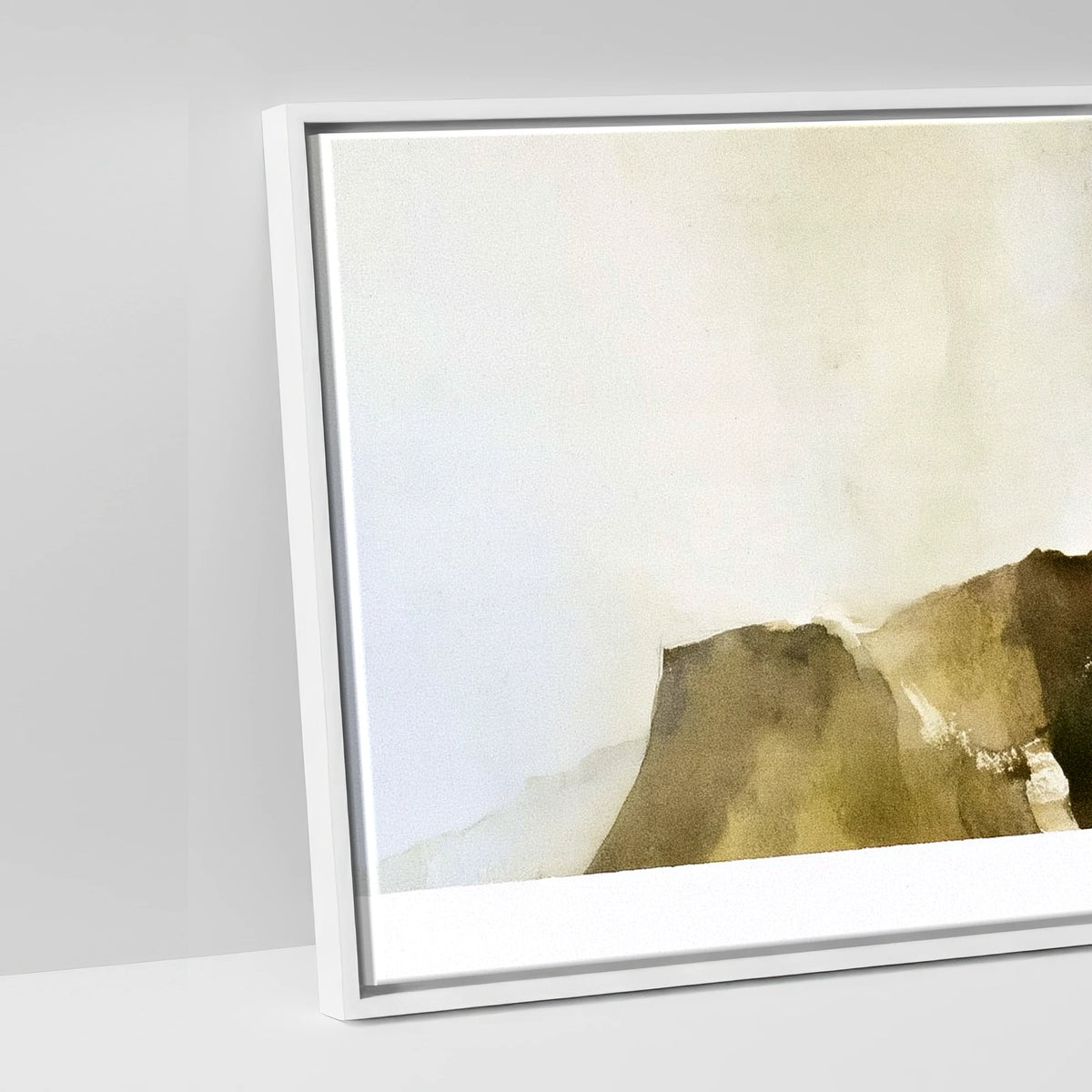 Striding Edge Fell Walker Silhouette - artwork detail in a white float frame