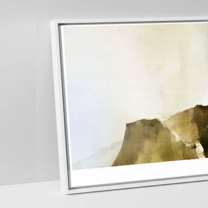 Striding Edge Fell Walker Silhouette - artwork detail in a white float frame