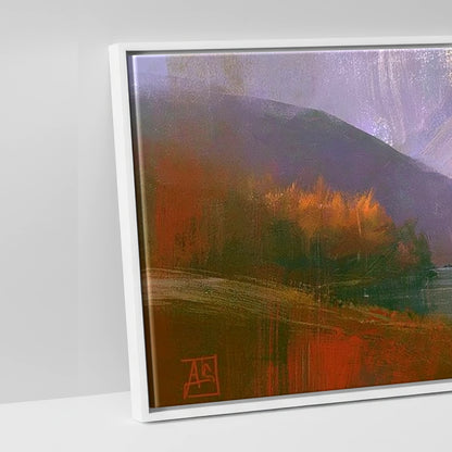 Autumn Colours at Blea Tarn - artwork detail in a white float frame