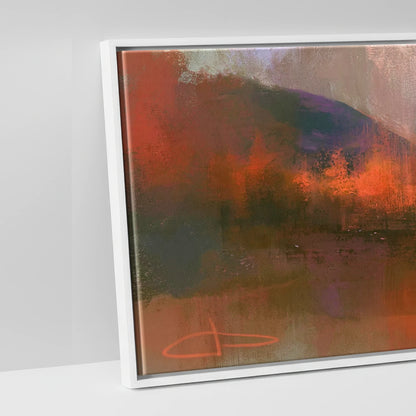 Autumn Larches at Blea Tarn - artwork detail in a white float frame