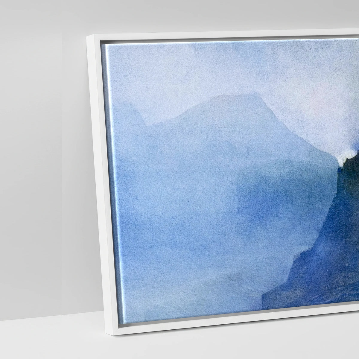Striding Edge Helvellyn in Blue Mist - artwork detail in a white float frame