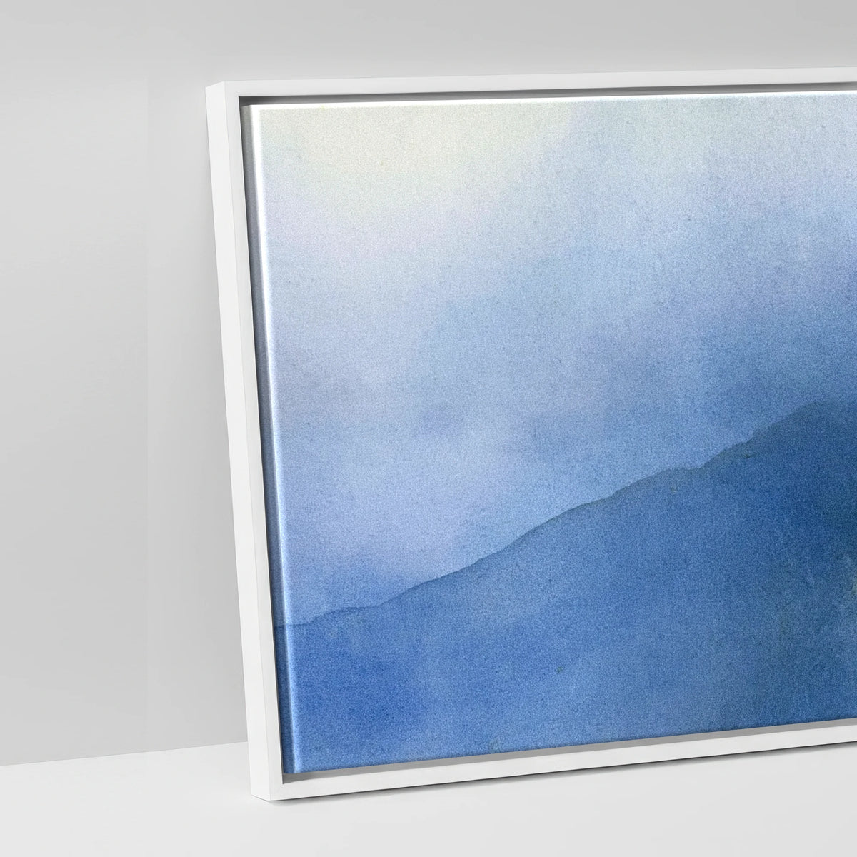 Striding Edge Helvellyn in Indigo Light - artwork detail in a white float frame