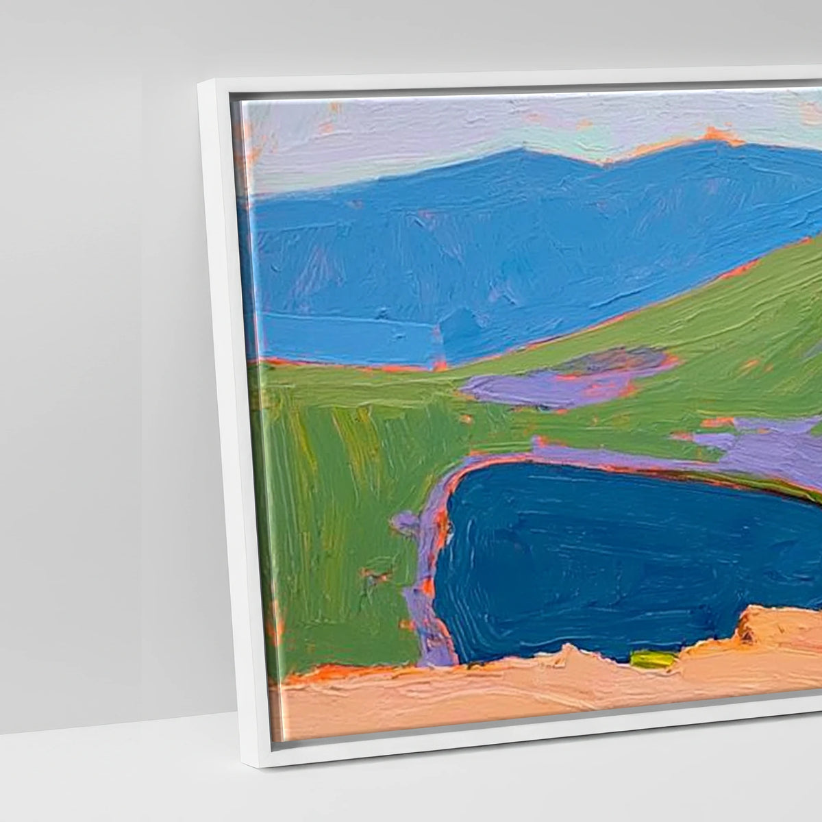 Vivid Striding Edge to Helvellyn - artwork detail in a white float frame