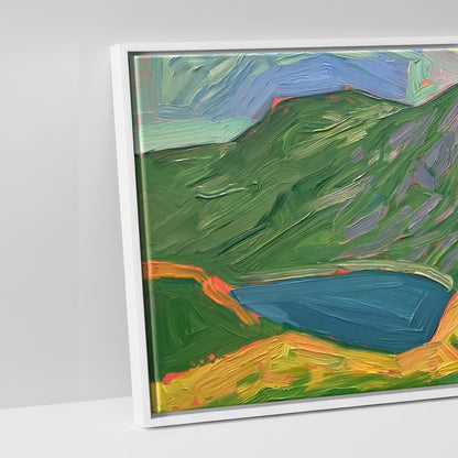 Vivid Striding Edge and Helvellyn - artwork detail in a white float frame