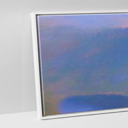 Striding Edge in Pink Twilight - artwork detail in a white float frame
