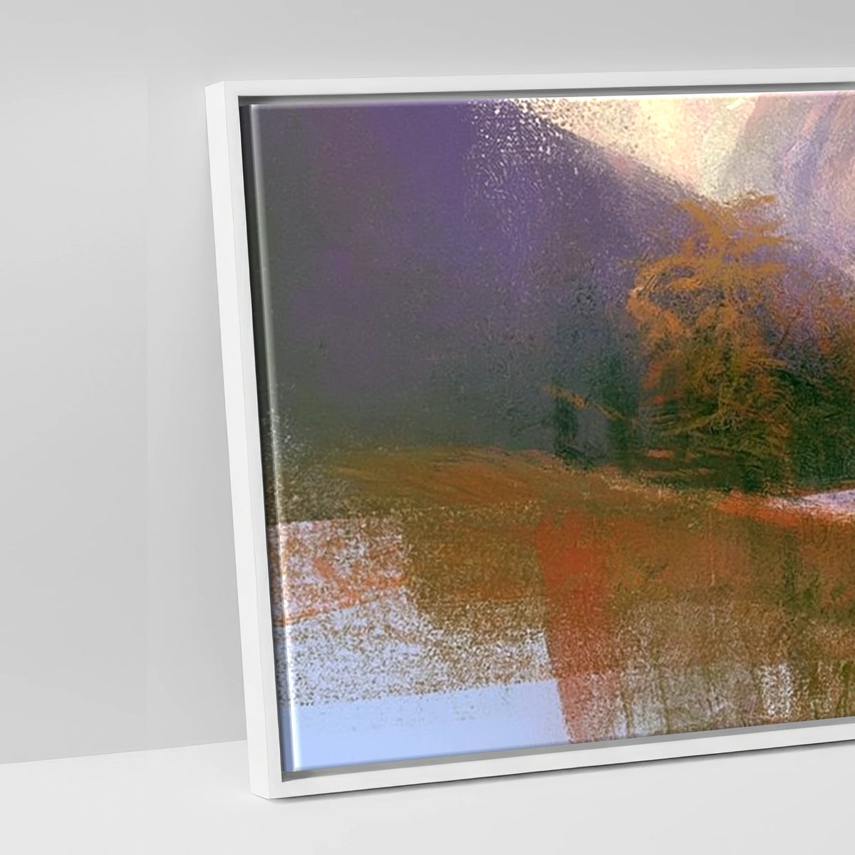 Autumn Light on Blea Tarn - artwork detail in a white float frame