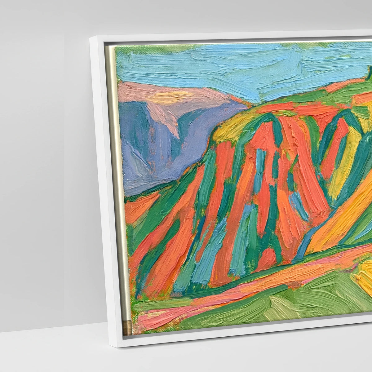 Vivid Striding Edge Helvellyn - artwork detail in a white float frame