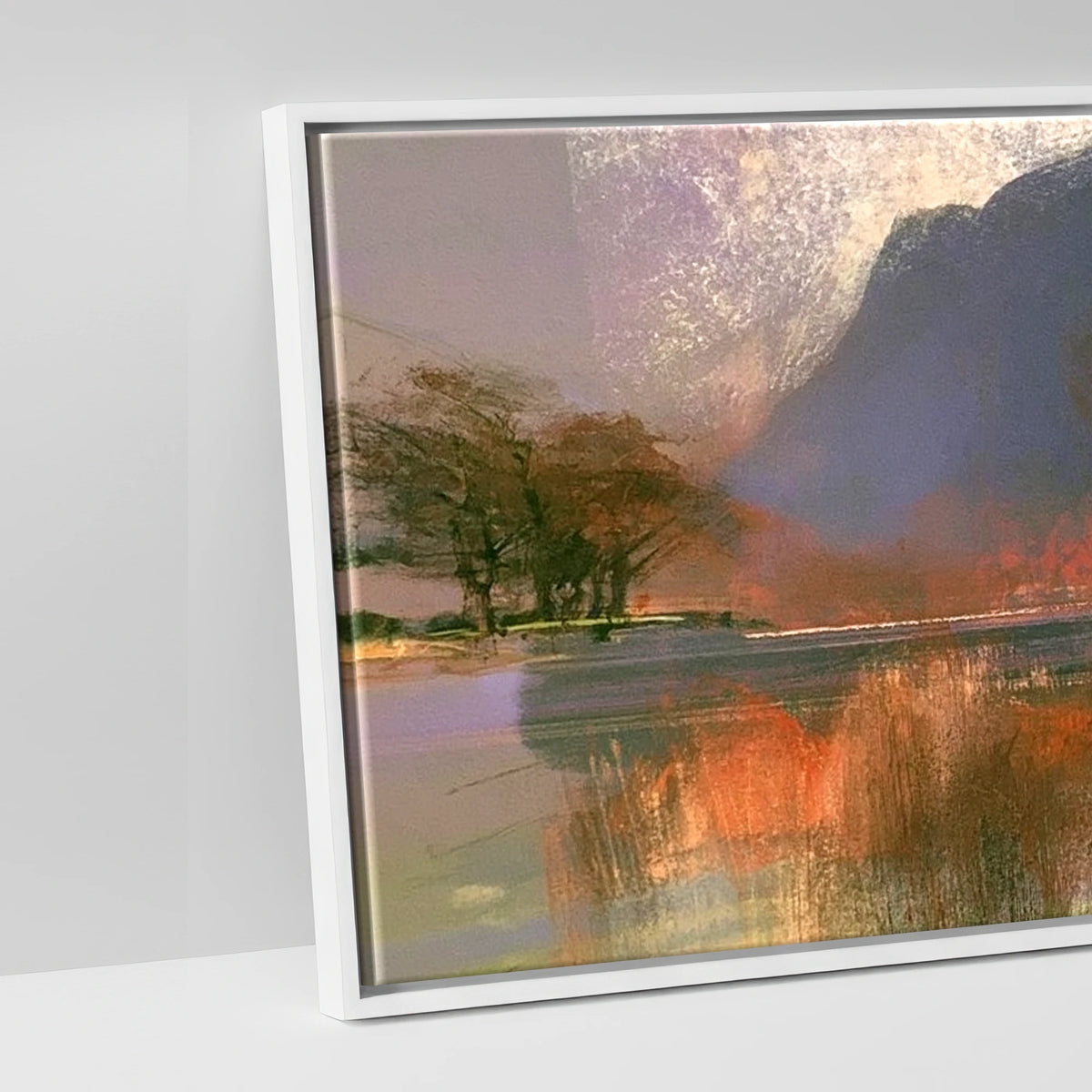 Violet Fells Above Buttermere - artwork detail in a white float frame