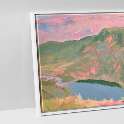 Pastel Light on Striding Edge - artwork detail in a white float frame