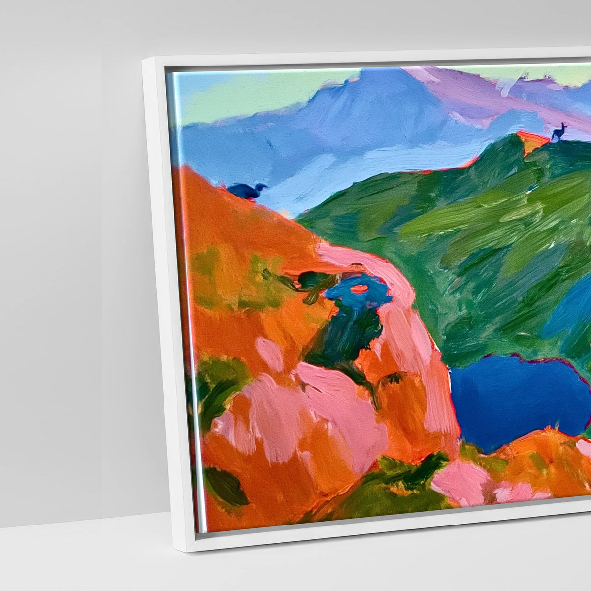 Vivid Striding Edge on Helvellyn - artwork detail in a white float frame