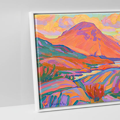 Sunset Radiance Over Wasdale Head - artwork detail in a white float frame