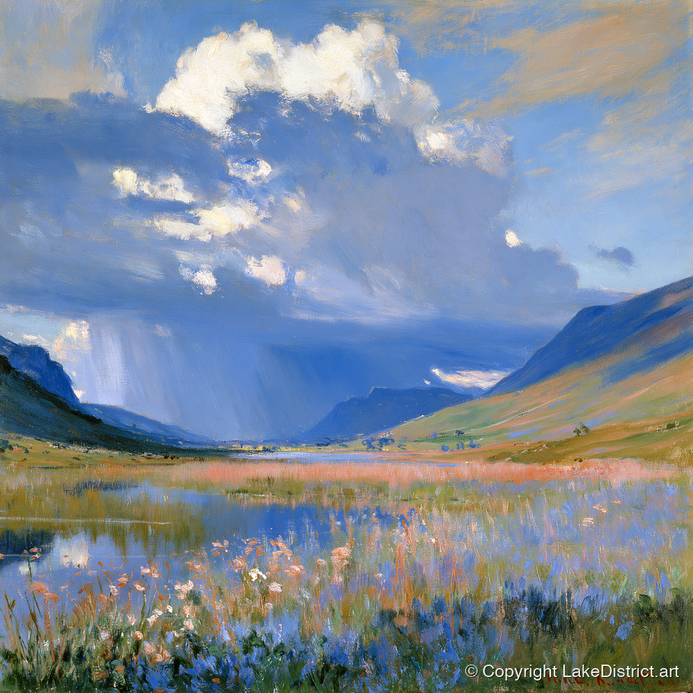 Passing Storm Over the Fells - lake district sky art print and canvas by Gabriel Hayes A.I