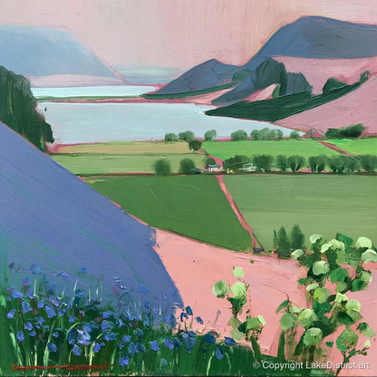 Pastel Crummock Water From Rannerdale - lake district lake art print and canvas by Diana Sutherland A.I
