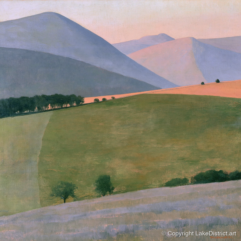 Pastel Fells Above Green Valley - lake district valley art print and canvas by Alistair Thorne A.I