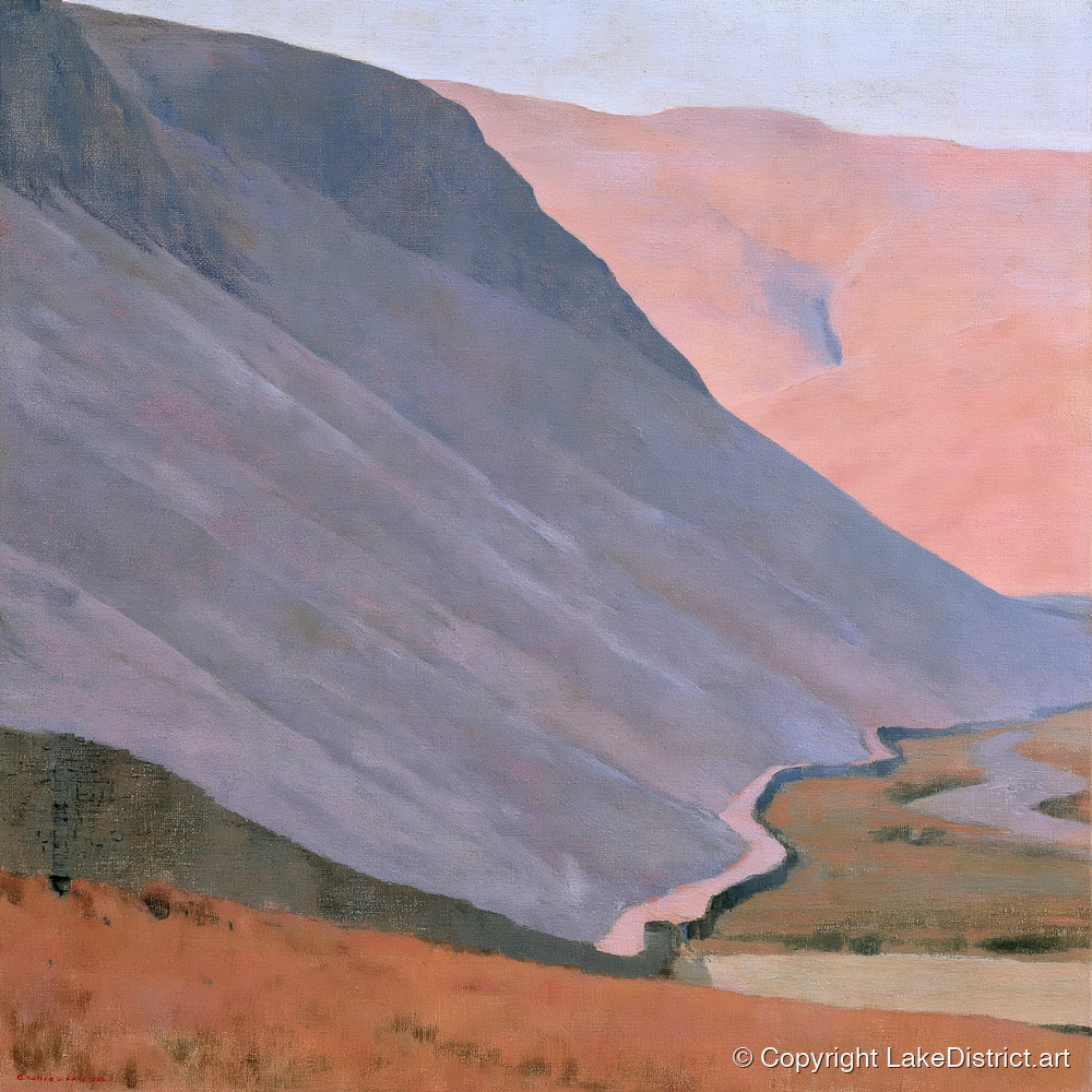 Pastel Fells and Drystone Wall - lake district valley art print and canvas by Alistair Thorne A.I