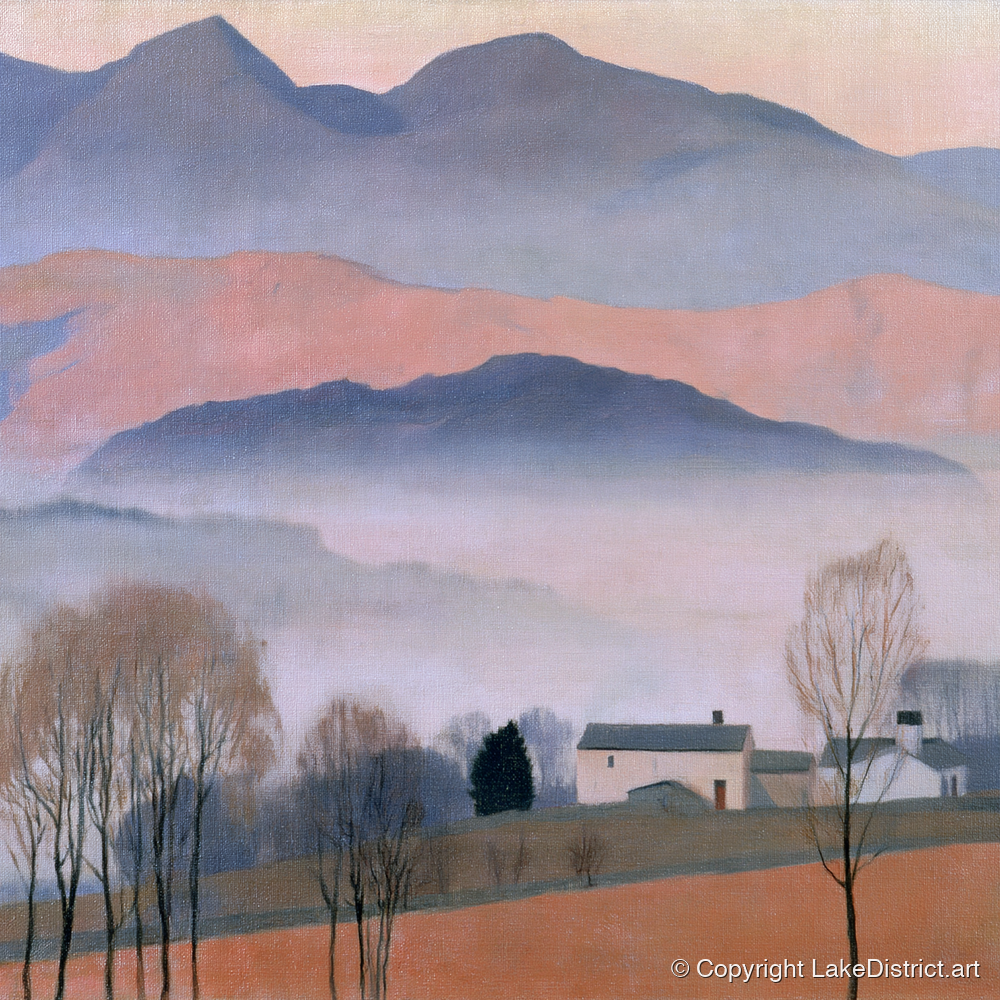 Pastel Fells and Morning Mist - lake district sky art print and canvas by Alistair Thorne A.I