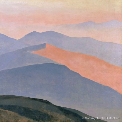 Pastel Fells from the Summit - lake district fell art print and canvas by Alistair Thorne A.I