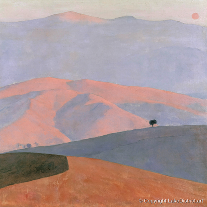 Pastel Fells in Evening Light - lake district sky art print and canvas by Alistair Thorne A.I