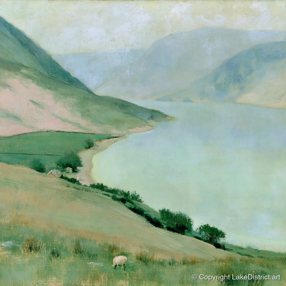 Pastel Haze over Ennerdale Water - lake district valley art print and canvas by Charles Waverly A.I