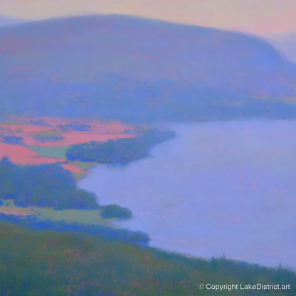 Pastel Skies Over Bassenthwaite Lake - lake district lake art print and canvas by Theodore Vance A.I