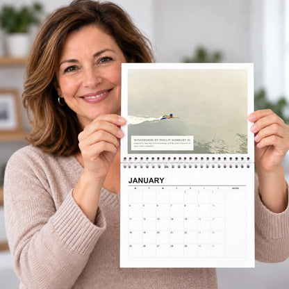 Phillip Marbury 2027 wall calendar held open, painting above the dates, a Lake District gift