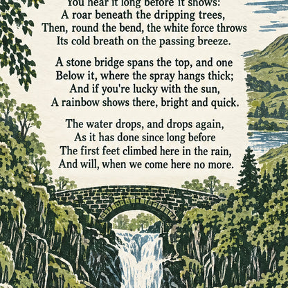 Aira Force poem print close-up: the lettering of the poem