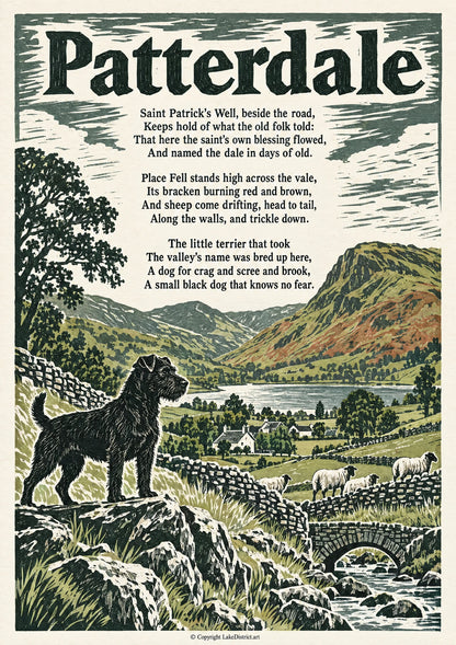 Patterdale, an illustrated Lake District poem print