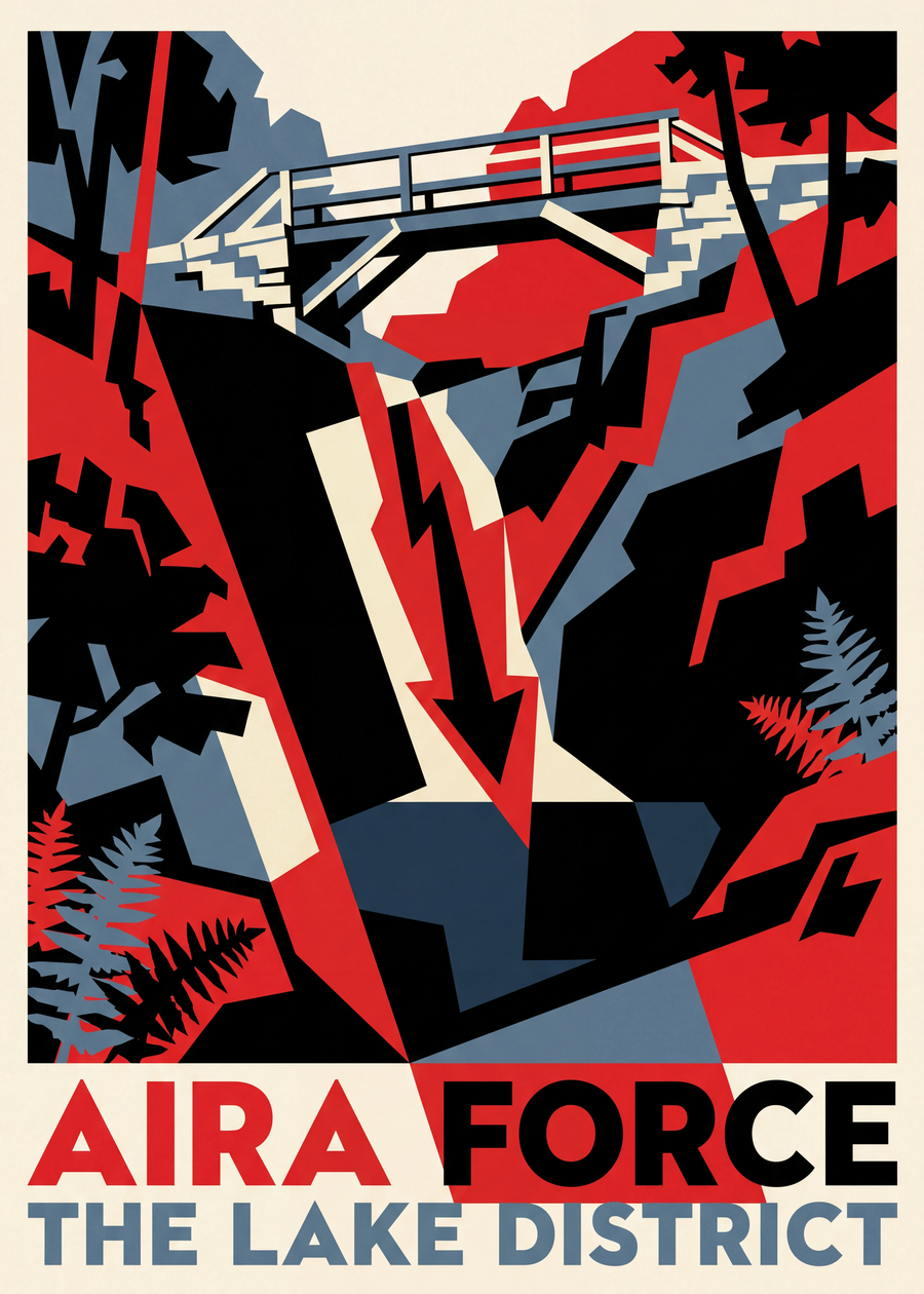 Constructivist Lake District travel poster