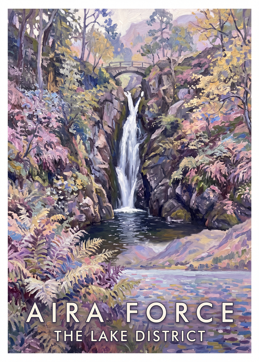 Impressionist Lake District travel poster