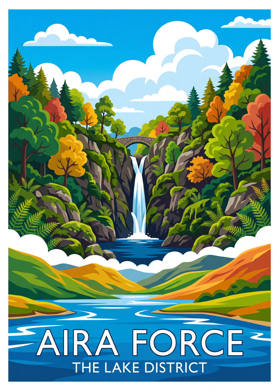 Vivid Travel Poster Lake District travel poster