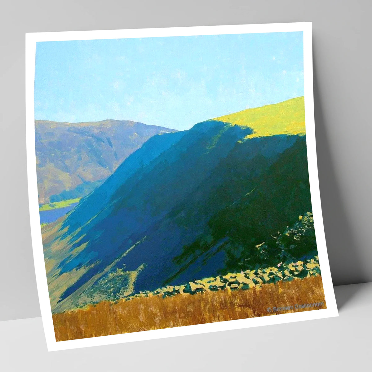 Steep Shadows on Gray Crag lake district fell art print