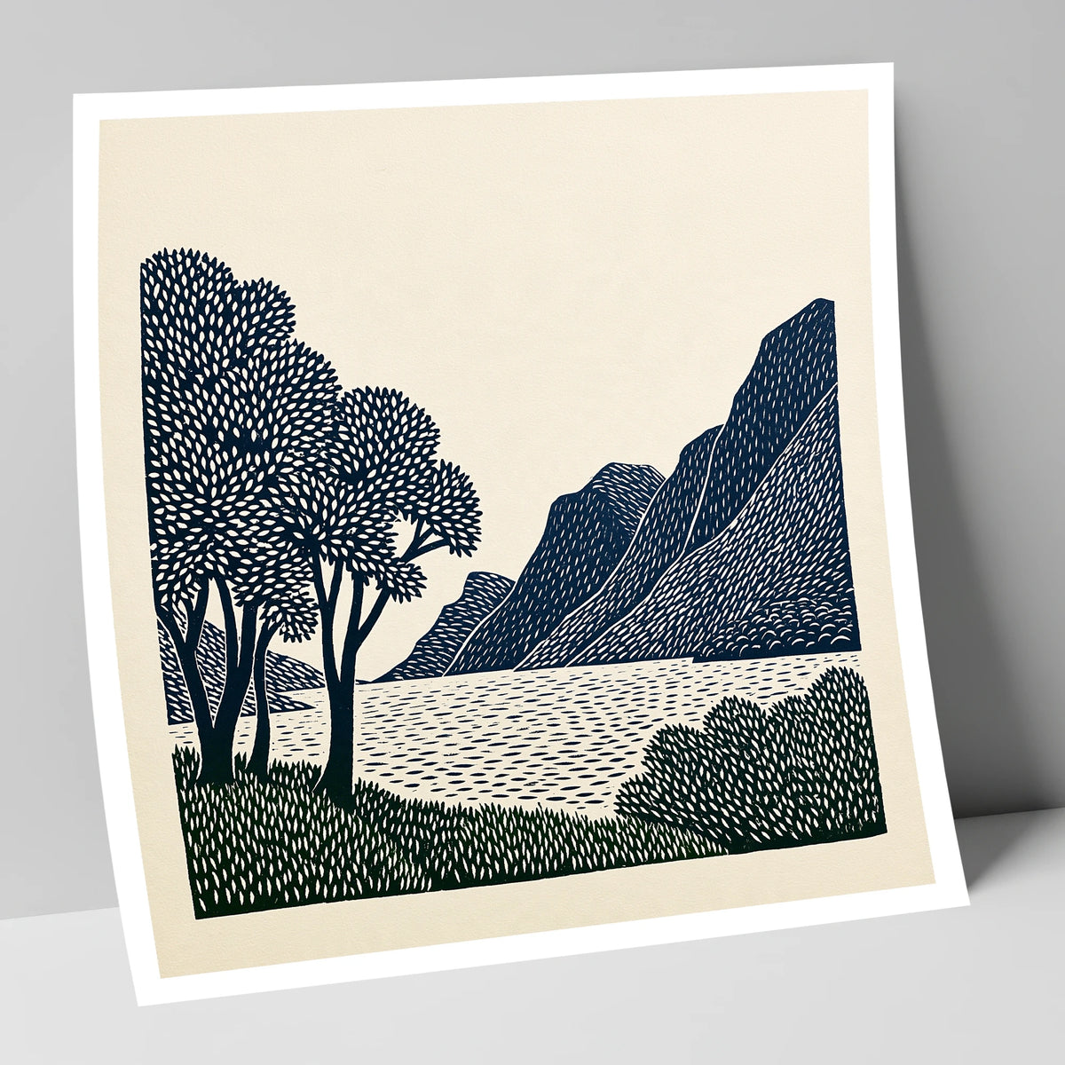 Navy Fells at Crummock Water lake district lake art print