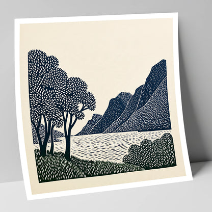 Navy Fells at Crummock Water lake district lake art print
