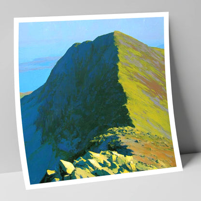 Sunlit Red Pike Summit Ridge lake district fell art print