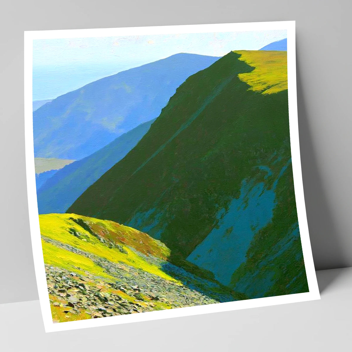 Sunlit Knott Rigg Ridge lake district fell art print
